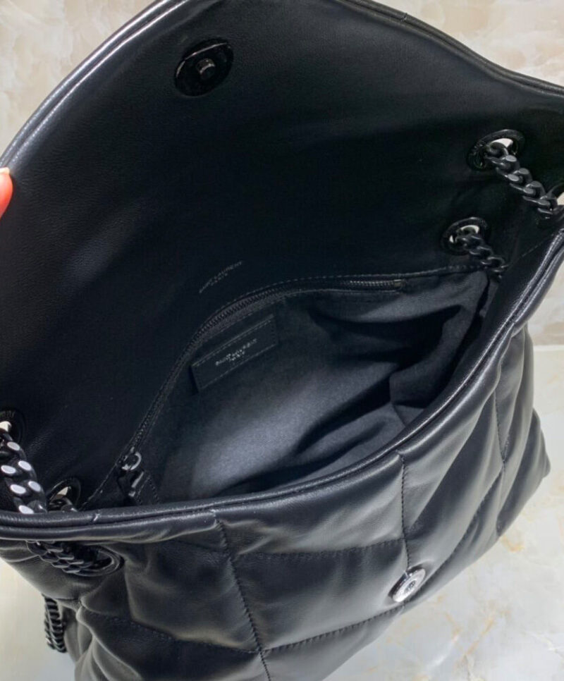 Saint Laurent Loulou Puffer Small Bag In Quilted Lambskin Black
